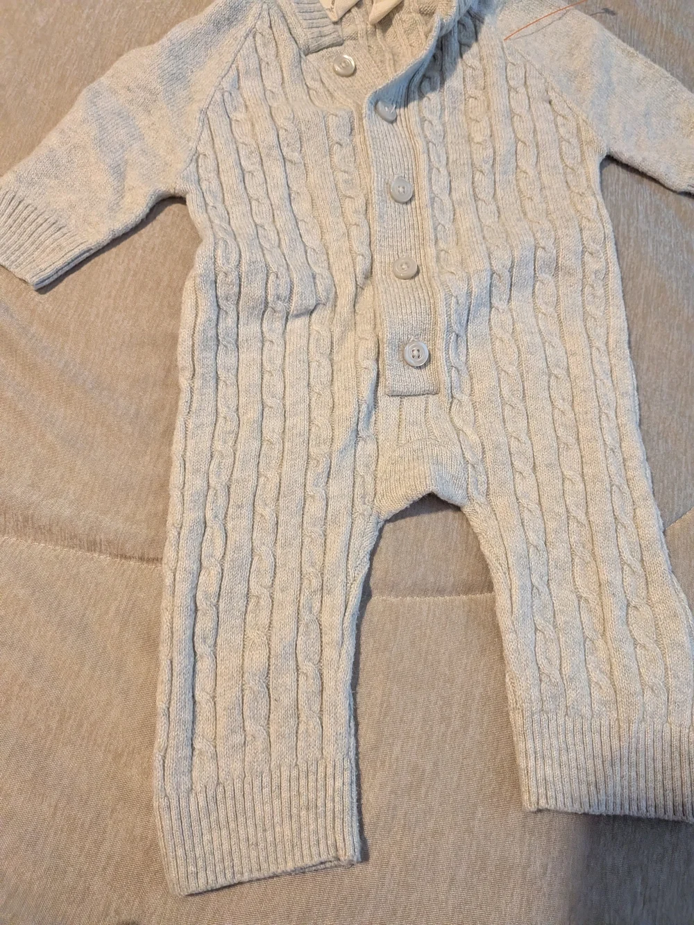 GAP Light Gray Cable-Knit Hood New Born